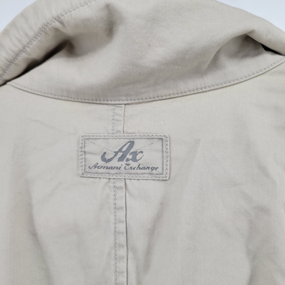 Armani exchange cotton self tie belted utility jacket M khaki tan - Picture 4 of 5